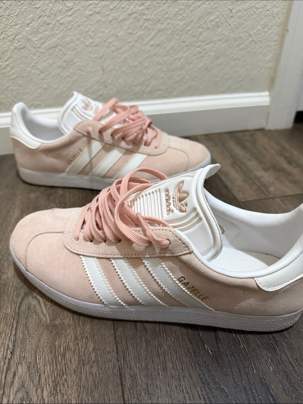 adidas Gazelle Sneakers in Blush Pink and White